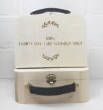 Houten kinderkoffertje met gravure